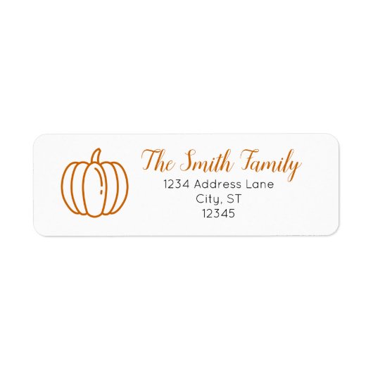 Étiquette Pumpkin Return Address Label (Devant)