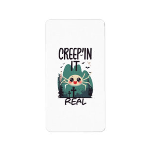 Étiquette Pun de l'araignée de Halloween Kawaii