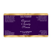 Étiquette Purple and Gold Cosmetics Dropper Bottle Label (Devant)