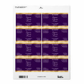 Étiquette Purple and Gold Cosmetics Dropper Bottle Label (Feuille entière)
