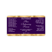 Étiquette Purple and Gold Cosmetics Dropper Bottle Label (Devant)