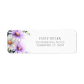 Étiquette Purple and White Daisies Return Address Label (Devant)
