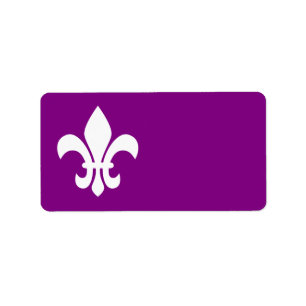 Étiquette Purple and White Fleur de Lys