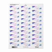 Étiquette Purple Blue Alcool Encre moderne Adresse de retour (Feuille entière)