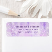 Étiquette Purple Botanique Floral Mariage Adresse de retour (En situation)