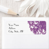 Étiquette Purple Butterfly Heart Adresse de retour (En situation)