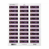 Étiquette Purple Candy Corn & Dots d'or Halloween lunaire (Feuille entière)