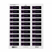 Étiquette Purple Cheetah Print Black Heart - Adresse personn (Feuille entière)