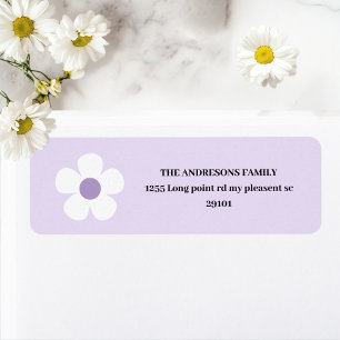 Étiquette Purple Daisy Joyeux anniversaire