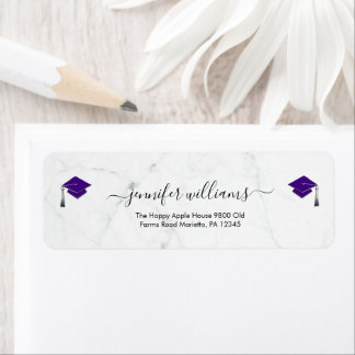Étiquette Purple Double Graduation Return Address