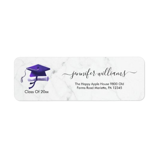 Étiquette Purple Double Graduation Return Address (Devant)