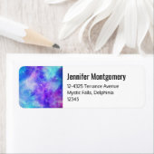 Étiquette Purple et Blue Galaxy Espace Adresse Abstraite (En situation)