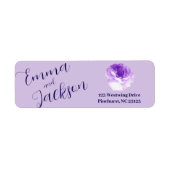 Étiquette Purple Flower Script Return Address Label (Devant)
