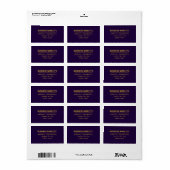 Étiquette Purple & Gold polyvalent (Feuille entière)