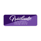 Étiquette Purple Graduation Bold Retro Script Modern Adresse (Devant)