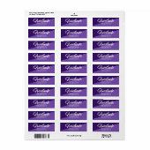 Étiquette Purple Graduation Bold Retro Script Modern Adresse (Feuille entière)