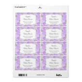 Étiquette Purple Grey Bouteille d'eau - customisez-le! (Feuille entière)