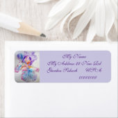 Étiquette Purple Iris Fleur fleurie Retourner l'adresse Étiq (En situation)