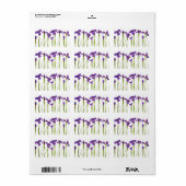 Étiquette Purple Irises - Iris Flower Customisé Modèle (Feuille entière)