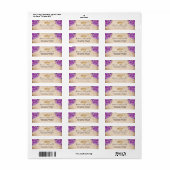 Étiquette Purple Lavender Rose Gold Crown Adresse de retour (Feuille entière)