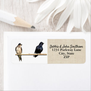 Étiquette Purple Martin Birds Nature Retour Adresse Birding