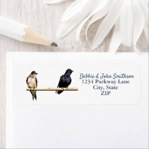 Étiquette Purple Martin Birds Nature Retour Adresse Birding