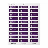 Étiquette Purple Mason Jar avec lucioles Adresse de retour (Feuille entière)
