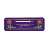 Étiquette Purple Medieval Fantasy Gold Sword Wedding Label (Devant)