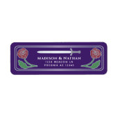 Étiquette Purple Medieval Fantasy Silver Sword Wedding Label (Devant)