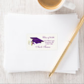 Étiquette Purple Mortar casquette, diplôme (En situation)