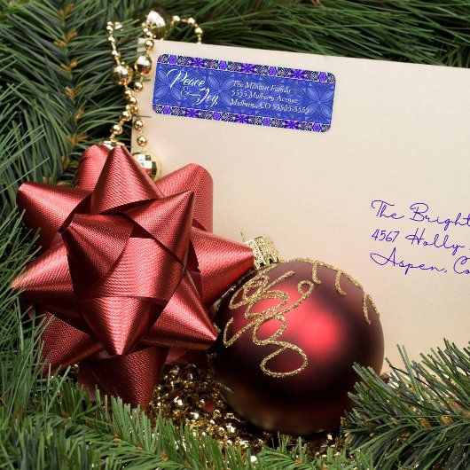 Étiquette Purple Paix & Joie Noël