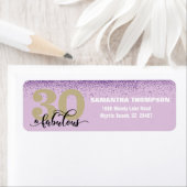 Étiquette Purple Parties scintillant 30 & Fabuleux Adresse d (En situation)