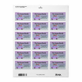 Étiquette Purple Retro Fiat 500 avec cadeaux de Noël (Feuille entière)