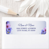 Étiquette Purple rose Lilac Mariage Floral Adresse de retour (En situation)