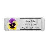 Étiquette Purple rustique et Pansy Jaune (Devant)