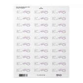 Étiquette Purple Silver Heart Scroll Monogramme Adresse de r (Feuille entière)
