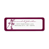 Étiquette Purple Vin Plum Floral Adresse de retour (Devant)