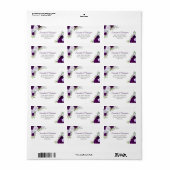 Étiquette Purple Watercolor Roses Élégant Mariage Adresse (Feuille entière)