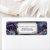 Étiquette Purple Whimsical Tree Gilded Scalloped Landscape (En situation)