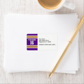 Étiquette Purple with Yellow White Stripes Team (En situation)