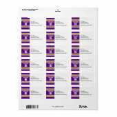 Étiquette Purple with Yellow White Stripes Team (Feuille entière)