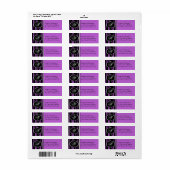 Étiquette Purple Zebra Monogrammed Adresse de retour Étiquet (Feuille entière)