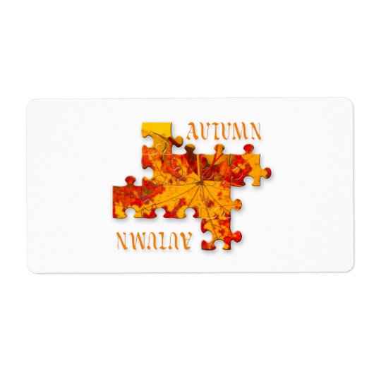 Étiquette Puzzle des feuilles d'automne (Devant)