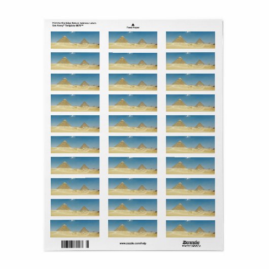 Étiquette Pyramides (Feuille entière)