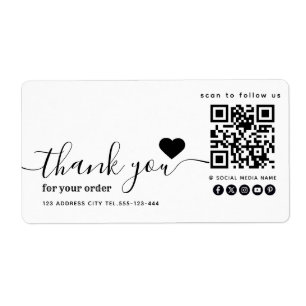 Étiquette Qr code médias sociaux merci aux entreprises