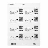 Étiquette Qr code médias sociaux merci aux entreprises (Feuille entière)