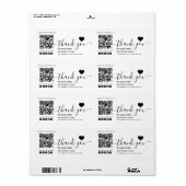 Étiquette Qr code médias sociaux merci aux entreprises (Feuille entière)