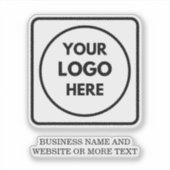 Étiquette QR code texte logo carré vinyle pour ent (Devant)