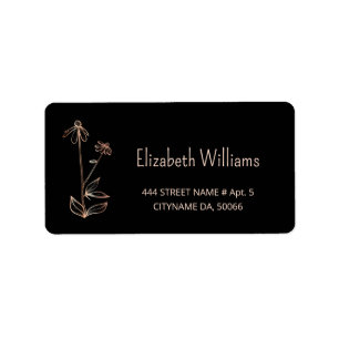 Étiquette QR Code    Wildflower Copper Black Minimalist