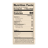 Étiquette Quart Honey Valeur nutritive Goldenrod Aliments (Devant)